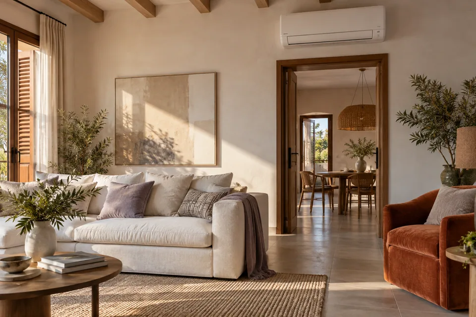 Climatización integrada en un hogar luminoso y confortable